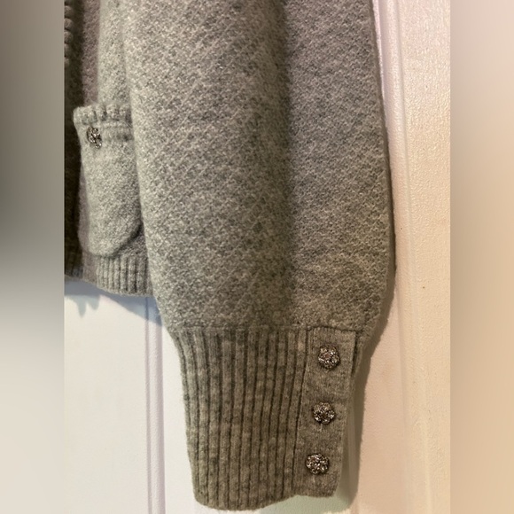 J.Crew Womens Size XL Sweater Preppy Stylish Gray Cardigan Wool Blend New - Picture 8 of 12